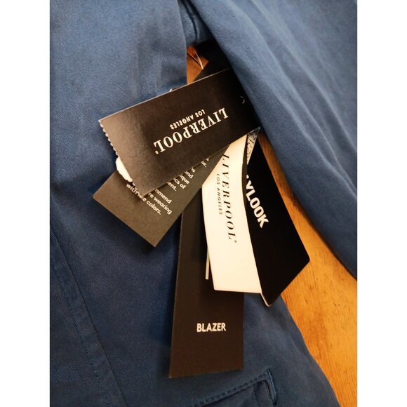 Liverpool Los Angeles Womens XS Stretch Sateen Notch Lapel Fitted Blazer Indigo - Picture 5 of 7